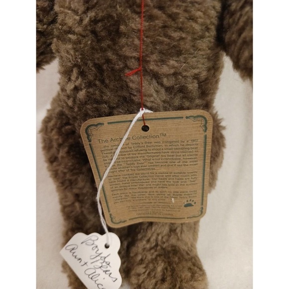 1990 Boyds Bears Auntie Alice PLUSH Teddy CERTIFICATE & Velvet Hat Silk Roses - Picture 14 of 14